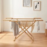 en.casa Droogrek Fakala wasrek staand inklapbaar 154x59x82 cm naturel en wit