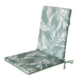 Atout Ciel Stoelkussen voor buiten, tweekleurig, van waterafstotende stof, 90 x 40 cm, 4 varianten, print groen/effen groen