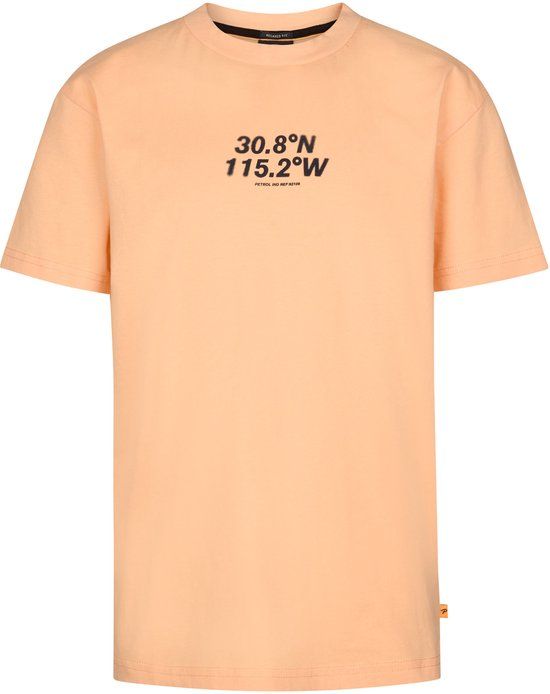 Petrol Industries Jongens Bedrukt jersey T-shirt Roca - Oranje - Maat 128