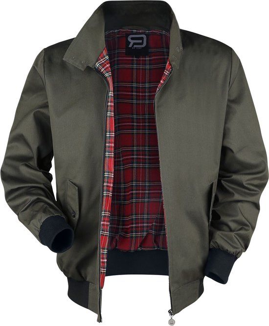 R.E.D. by EMP R.E.D. Rock-Engineered Design Kaki overgangsjasje met opstaande kraag - Heren - 4XL