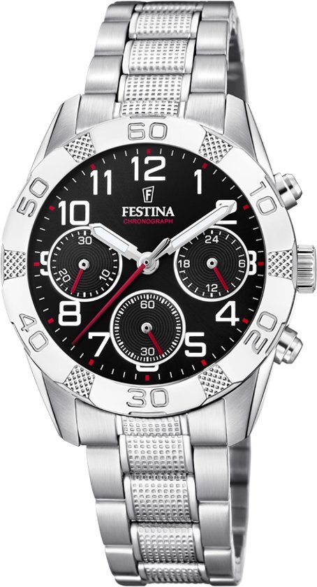 Festina F20345/3 Junior Chronograaf - Polshorloge - Staal - Zilverkleurig - Ã˜ 36mm