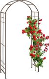 Merkloos Relaxdays Tuinboog van metaal, afmetingen (h x b x d): 224 x 110 x 41 cm, stabiele boog voor klimplanten, brons