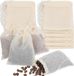 Merkloos Sachets de thé vides - 8x10cm Sachets à cordon en étamine pour la cuisine - Sachets de thé réutilisables pour thé en vrac - Petits sachets de thé en coton de mousseline pour le filtrage - Non blanchi