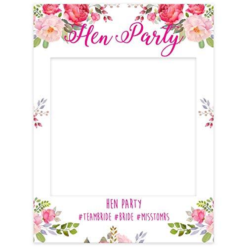 Paper Themes Paper Themes Hen Do Selfie Frame voor Selfies en Decoraties op kippenfeesten, bruiloften en verjaardagen voor berichten op Instagram of Facebook, 535x710mm, Rigid Corex Board - Blush