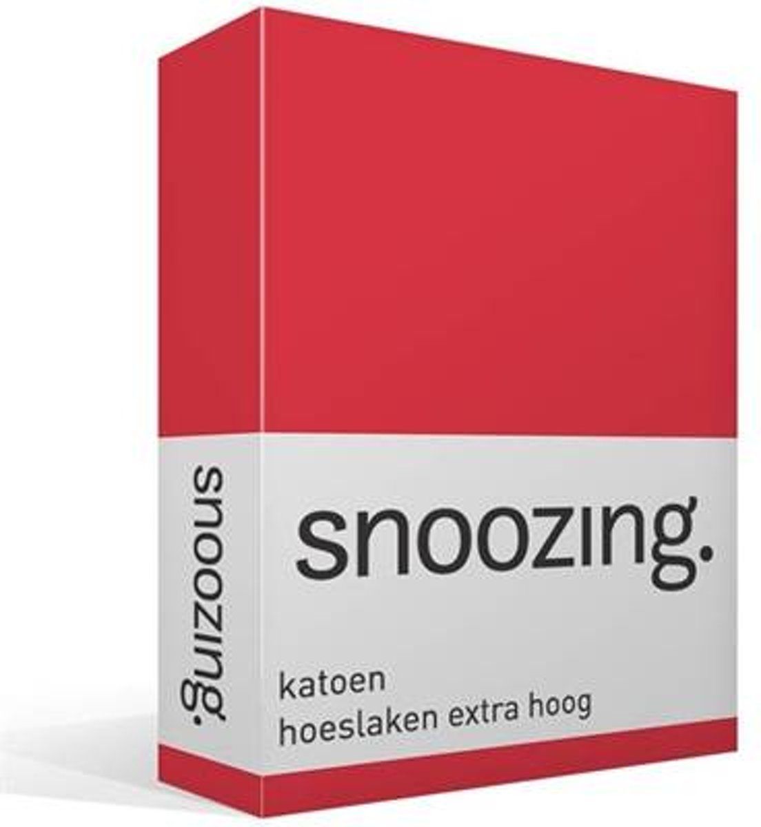 Snoozing Katoen Hoeslaken Tweepersoons 120x220 cm Rood