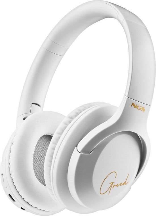 NGS ARTICA GREED WHITE - Over-ear koptelefoon met Bluetooth en microfoon