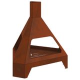 VidaXL Brasero couleur rouille 50 x 43 x 52 cm acier résistant aux intempéries