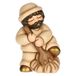 THUN - Man met hooi en hooi beige van keramiek, 5,2 x 4,3 cm, hoogte 7,9 cm, collectie klassieke kribbe