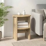 vidaXL Bijzetkast Sonoma Eik Ø40 x 50 cm Geconstrueerd hout