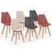 Idmarket - Lot De 6 Chaises Scandinaves Sara Mix Color Gris Foncé X2, Terracotta X2, Beige X2