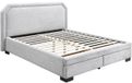 Vente-unique Cadre de lit tissu gris clair 140 x 190 cm