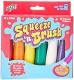 Galt Toys Squeeze 'n Brush - 12 Classic Colours, Brush Tipped Paint Pens, Ages 3 Years Plus