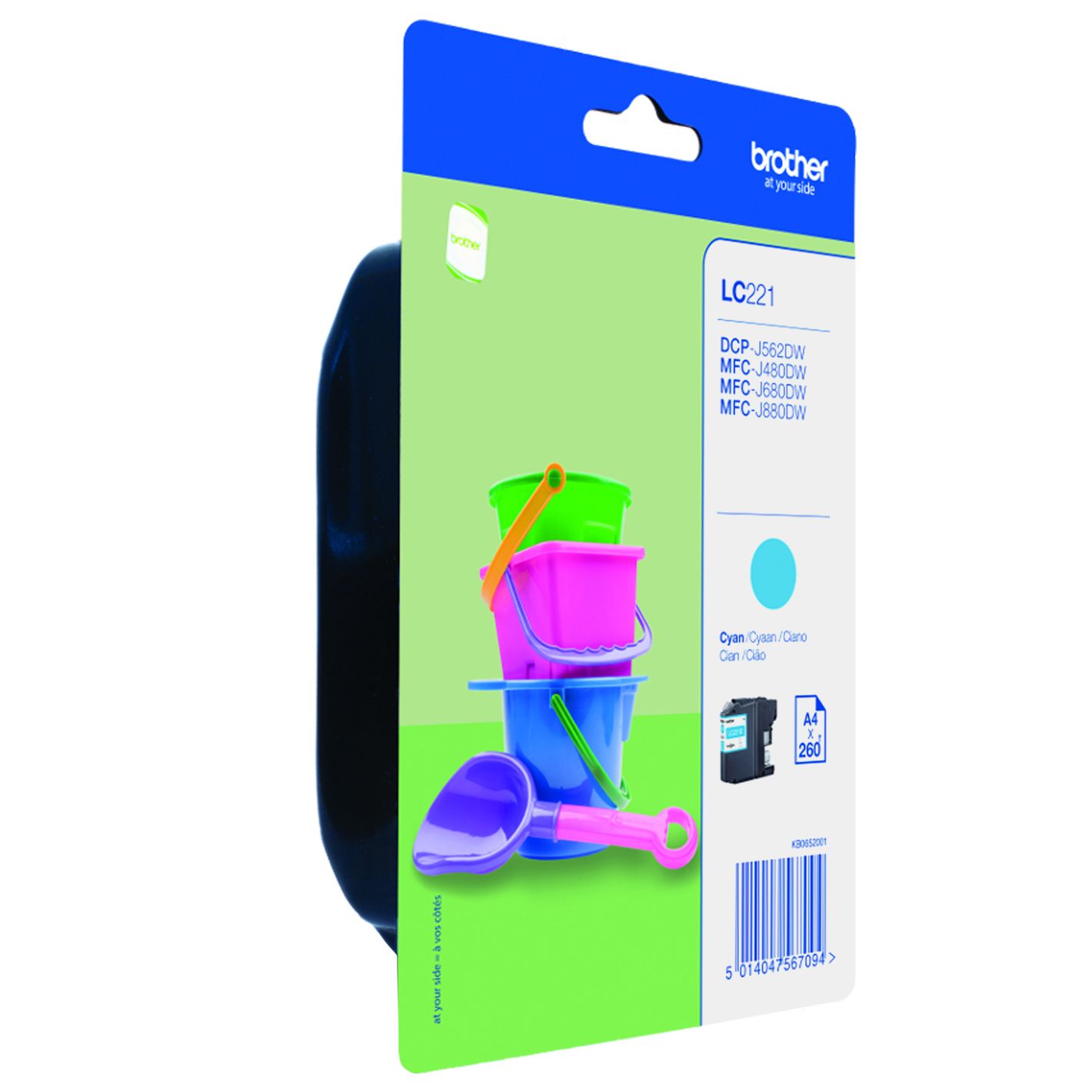 Brother LC-221CBP Cyaan inktcartridge - 260 pagina's - Origineel