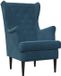vidaXL Fauteuil Bleu Velours