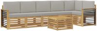 vidaXL - Hoek loungeset - 6 zitplekken - Polyester - Wit en lichtgrijs
