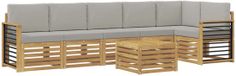 vidaXL - Hoek loungeset - 6 zitplekken - Polyester - Wit en lichtgrijs