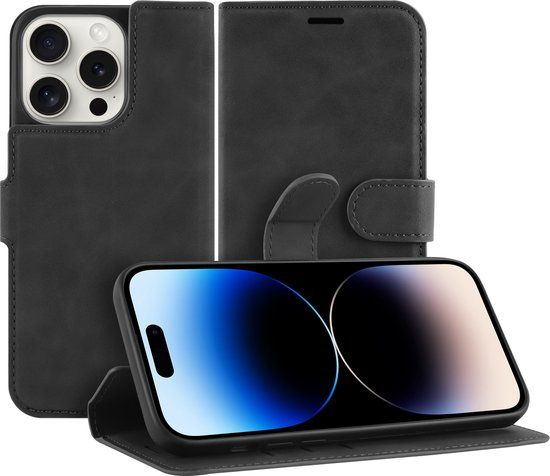 Cazy Premium Wallet Hoesje iPhone 14 Pro - Zwart