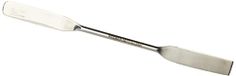 Bochem MN-0490 18/10 roestvrijstalen dubbele spatel, gebogen, 150 mm lengte x 9 mm spatelblad breedte x 40 mm spatelblad lengte