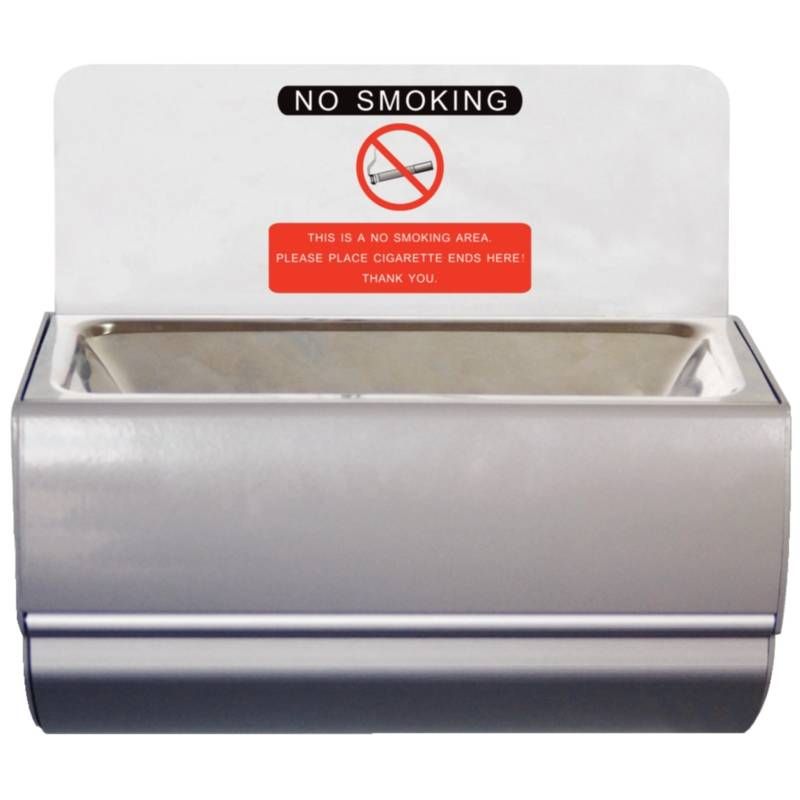 Bolero RVS wandmodel asbak met bordje