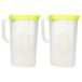 Plasticforte carafe à eau avec couvercle - 2x pièces - 2 litre - vert citron/ transparent - plastique - carafe étroite qui rentre dans la porte du réfrigérateur