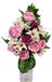 Composition florale artificielle rose et blanche, dimensions 65x40 cm, pour cimetière et église