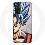 Maniacase Etui voor Xiaomi Redmi Note 11S 4G Anime Dragon Ball Goku Blauw Haar