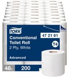 Tork Traditioneel toiletpapier wit 2 lgs, pak à 48 rol