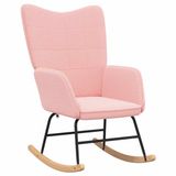 vidaXL Schommelstoel Roze Sherpa Stof