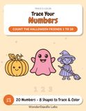 Trace Your Numbers: Count the Halloween Friends 1 to 20: Number Tracing and Counting Practice Book for Kids Ages 3–5, Preschool and Kindergarten Math Workbook with Bonus Shapes to Trace
