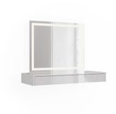 Vicco Kaptafel Sherry, Blanc, 100 cm avec miroir LED