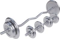Gorilla Sports EZ-curlset 70 kg - Chroom - Halter met gewichten -30 mm