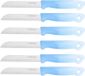 6 couteaux de cuisine, 18 cm, avec manche ergonomique - polyvalent et facile d'entretien, bleu clair