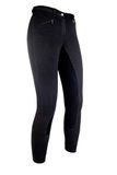 HKM Basic Belmtex Grip Easy Rijbroek voor dames, 3/4 inzetstukken, zwart/zwart