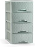 Plasticforte Ladeblokje/bureau organizer met 4 lades - mintgroen - H34 x B18 x D25 cm