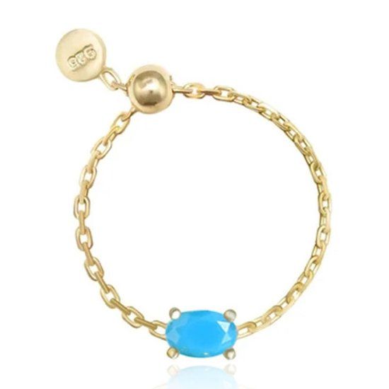 Elenza AMS Elenza .925 Zilveren Ring met Blauwe Steen