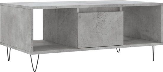 vidaXL Salontafel 90x50x36,5 cm bewerkt hout betongrijs