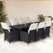 Maison Exclusive - Ensemble de jardin, composé de 9 pièces, avec coussins, noir, en polyrotin