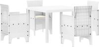 vidaXL Bartafel Set Wit Polyrattan