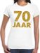 Bellatio Decorations Shoppartners Bv 70 jaar goud glitter verjaardag t-shirt wit dames - verjaardag / jubileum shirts L