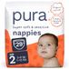 Pura Eco Babyluiers - maat 2 (3-6 kg/6-13 lbs), 1 pak (29 luiers), ultrazachte luiers voor de gevoelige huid, biologisch katoen, nattigheidsindicator, navelstrenguitsparing, nieuwe maatgids