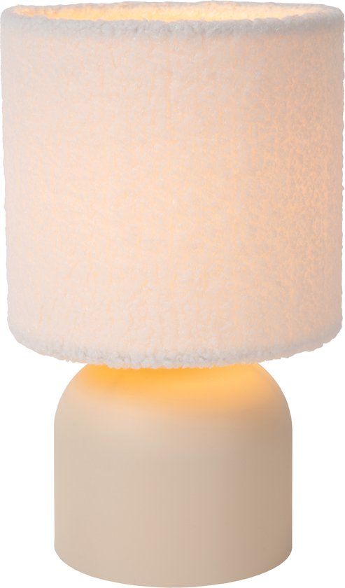 Lucide WOOLLY - Table Lamp - Ø 16 cm - E14 - Beige - Japandi