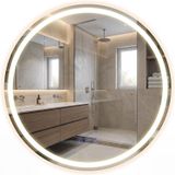 Miroir de salle de bain avec éclairage - Miroir LED rond - Anti-buée - 61 cm - Couleur de lumière réglable - Blanc