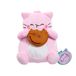 PEMBE Knuffeldier, 23 cm, roze kat met snoepthema