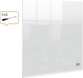 Nobo Draagbaar Mini A4 Whiteboard voor aan de Muur - 30 x 30 cm - Inclusief Whiteboard Marker en Bevestigingsmaterialen - Transparant Acryl