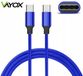 Vayox USB-C-kabel 1,5m Stroomvoorziening Quick Charge 2.0 Blauw