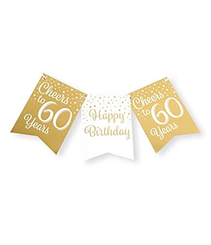 PD-Party Party Flag Banner Gold/White - 60