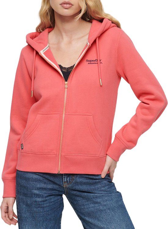 Superdry Essential Logo Zip Hoodie Dames - Camping Pink - Maat S