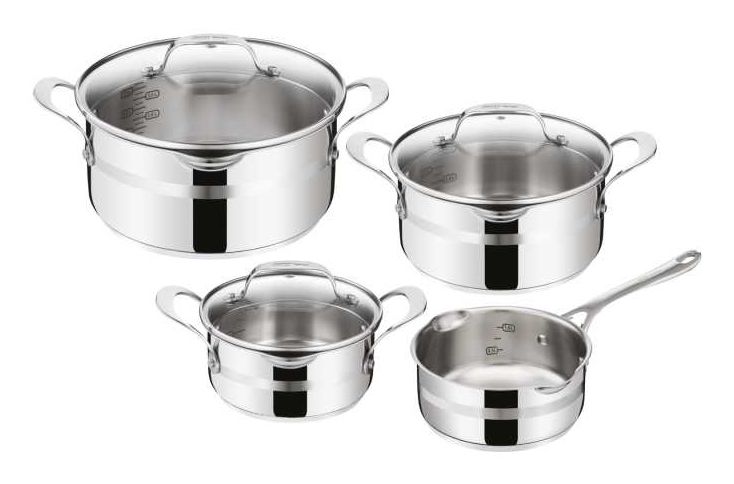 Jamie Oliver by Tefal Tefal Jamie Oliver Cook Smart Kookpannenset 4-delig - RVS - Deksels met Schenktuiten - Inductie