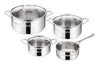 Tefal Jamie Oliver Cook Smart Set de cuisine 4 pièces - Inox - Couvercles avec bec verseur - Induction