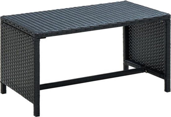 vidaXL Salontafel 70x40x38 cm Poly Rattan Zwart